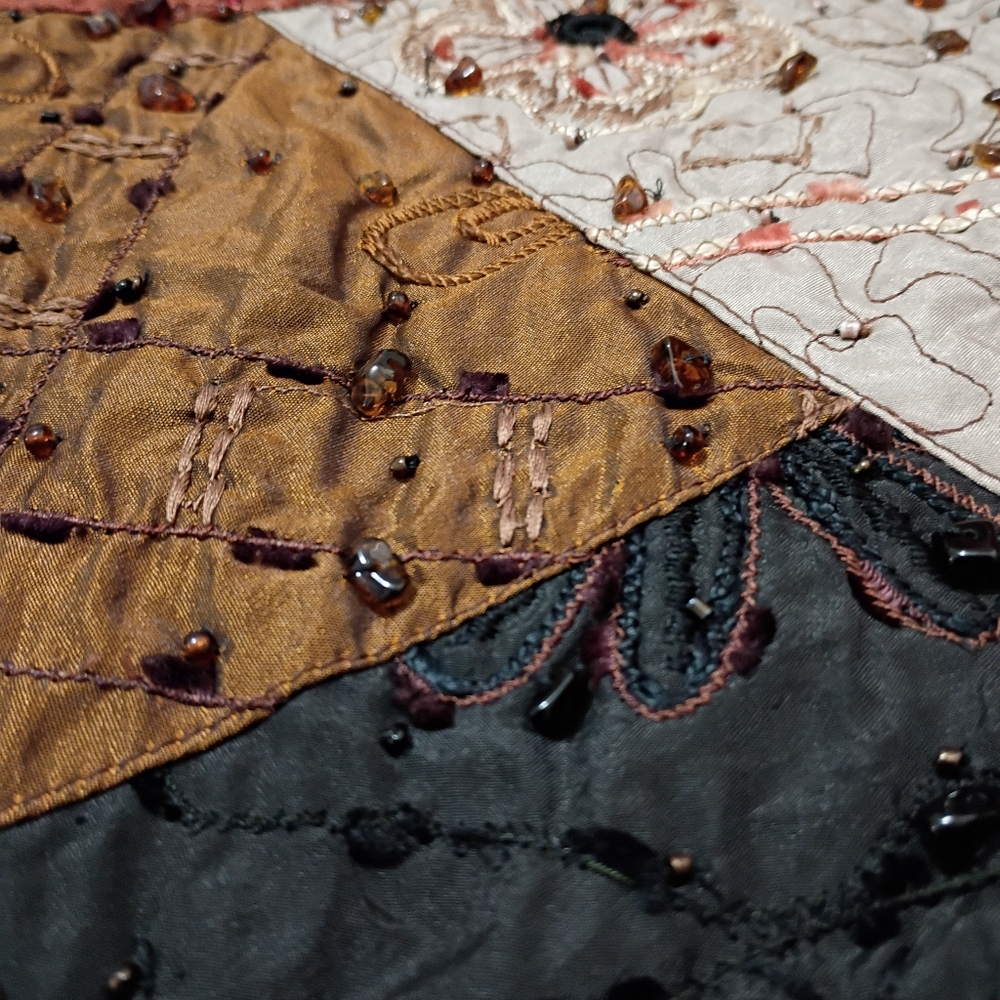 Vtg Chico's Patchwork Quilted Open Front Jacket - image 6